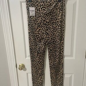 Large animal print velour leggings nwt